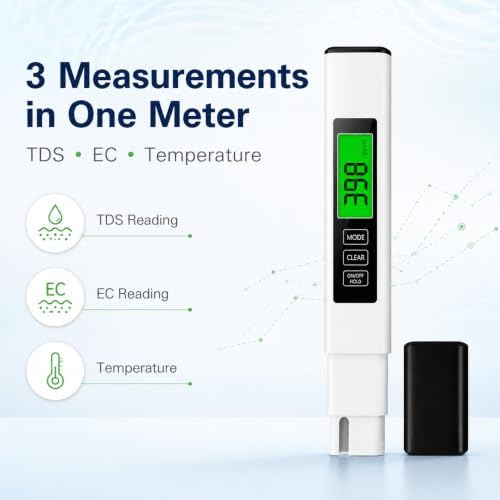 3 in 1 TDS Meter, EC/TDS/Temp Water Tester for Drinking Water, 0-999 PPM - Image 4