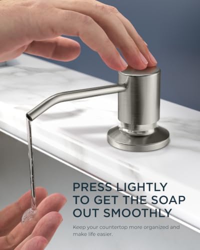FORIOUS Kitchen Faucet with Soap Dispenser, Single Handle, Brushed Nickel - Image 4