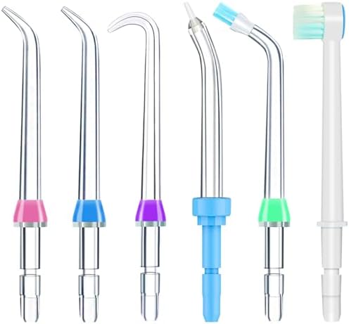 Replacement Tips for Waterpik, Water Flosser Replacement Heads Parts for Waterpik Oral Irrigator, Aquaflosser 6 Tips Pik Pocket Combo by Hwxtoxy