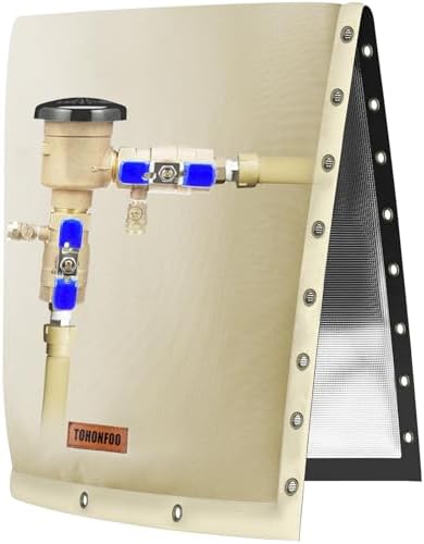 TOHONFOO 2-Way Open Backflow Preventer Pipe Cover Outside, 18"Wx34"H, Beige by TOHONFOO