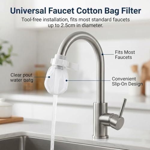 Faucet Filter Cotton Bag, Universal Water Filter for Sink Faucet，200 - Image 2