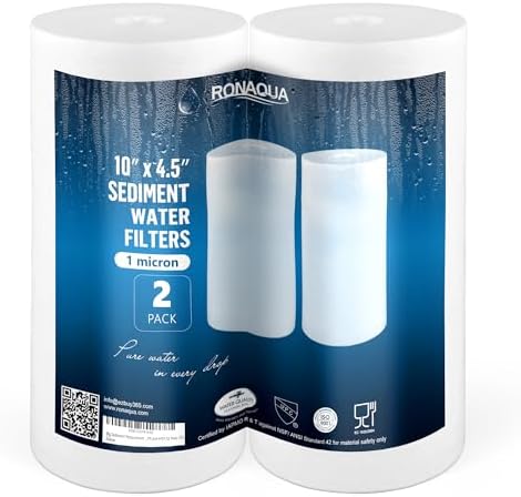 Ronaqua 10 x 4.5 Inch Big Sediment Water Filter Cartridge 1 Micron 2 Pack by Ronaqua