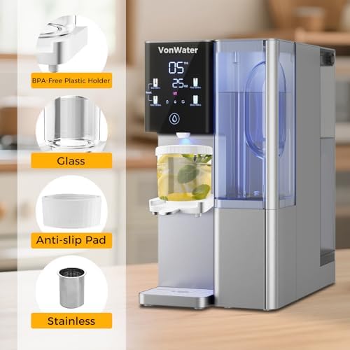 C5ALK-GY Countertop RO System, Hot & Cold Alkaline Water Bundle with Tea Infuser, 8-Stage Filtration, 3s Instant Hot Water, 4-Year Use, NSF/ANSI 372/42/58 Certified - Image 7