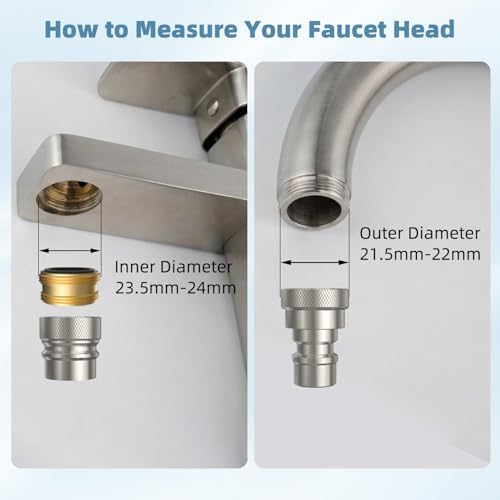 2 PCS Metal Portable Dishwasher Faucet Adapter with Aerator, Brushed Nickel - Image 6
