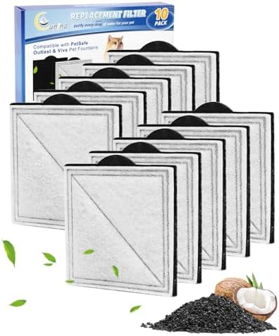 10 Pack Filters Compatible with PetSafe Outlast Viva Ion-X Fountains by Cunina