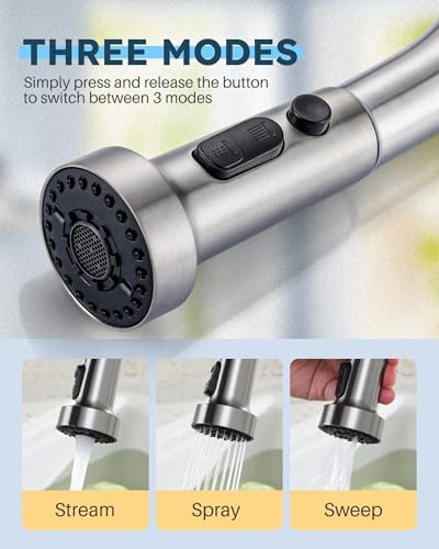ARCORA Stainless Steel Kitchen Faucet Head with 13 Adapters, 3 Modes - Image 6