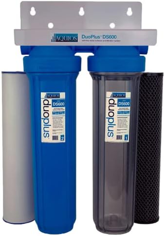 Aquios® DS600 DuoPlus™ Jumbo Salt Free Water Softener & Filter System - Salt Free Scale Prevention - Catalytic Carbon Filtration - Chloramine/Chlorine/HS2 Removal - Prevents & Remove Calcium Scale by AQUIOS