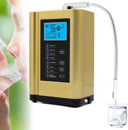 Acidic Water Ionizer,Alkaline Water Machine for Home & Office, Ionized Drinking Water Purifier ph 3.5-10.5 Hydrogen Water/Water Purifier Filter/Ionized Water/Antioxidant Water(Gold) by Unknown