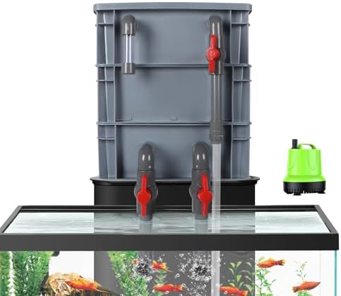 3-Layer Aquarium Filter Box with 25W Pump, Adjustable Inlet & Outlet, Includes White Blue Black Filter Pads, Fish Tank Filter for 20–75 Gallons (13 × 11.8 × 7.8 in) by FINAQUA