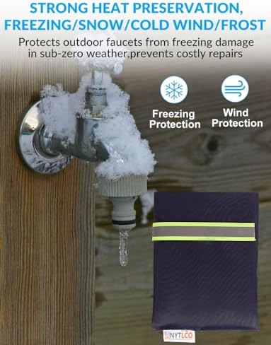 4Pack Outdoor Faucet Covers for Winter, 8.3" H x 6.7" W Outside Hose Bib Covers Protector Spigot Covers Insulated Winter Waterproof Freeze Protection Pipe Covers Socks Protector - Image 2