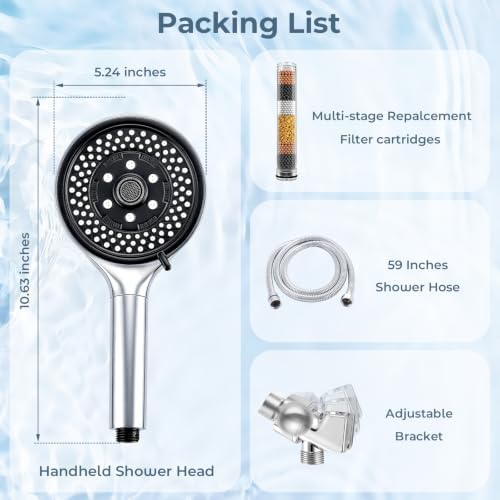 High Pressure Filtered Shower Head with Handheld 7 Spray - Image 7