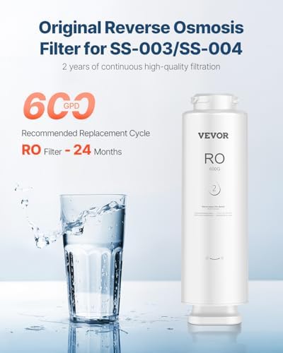 VEVOR Reverse Osmosis Filter, 10-Layers RO Water Filter Replacement, Compatible with SS-003 600 GPD Under Sink Water Filter, 24 Months Reverse Osmosis Filter Cartridge, Reduces Lead, Chlorine, Rust - Image 2