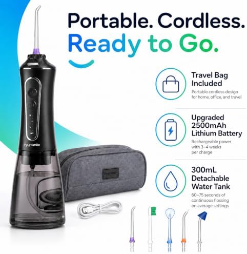 Professional Water Flosser - Advanced Dental Care for a Healthier Mouth, Gum, and Teeth - IPX7 Waterproof Oral Irrigator | 6 Replacement Tips, Travel-Friendly, Rechargeable - Oral Hygiene - Image 2