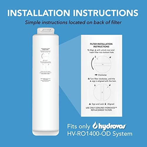 HV-RO1400-ROM Filter, Replacement Cartridge #2 Fits Only HV-RO1400-OD Tankless Reverse Osmosis System, 2 Years Filter Life, Easy DIY Filter Changes, Reduces Over 95% Dissolved Contaminants - Image 5