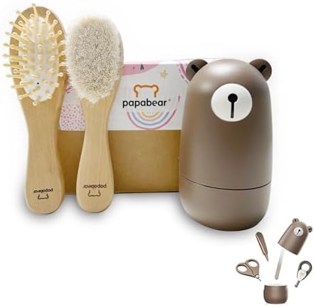 Baby Nail Clippers Set with Cute Case, Infant Fingernail and Toenail File Kit for Newborn Manicure and Pedicure, New Mom Grooming Gift by papabear