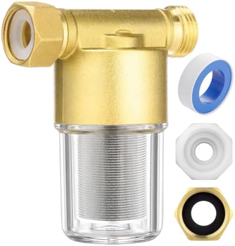 Gerrii 1 Pack Brass Washing Machine Water Filter Reusable, Gold by Gerrii