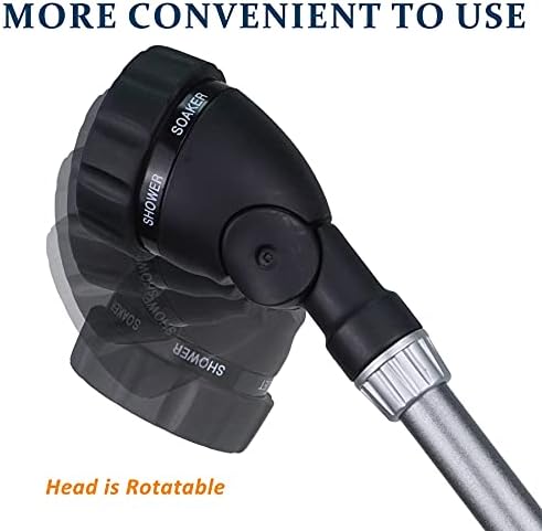 Watering Wand for Hanging Baskets & Windows, Lightweight 6-Spray Wand, Ergonomic Nozzle for Garden, Patio, Car Cleaning (Silver- Black, 22 Inch) - Image 5