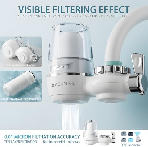 Sink Water Filter System for Kitchen Faucet | Reduces Lead, Chlorine, Bad Taste & Odor | High Capacity 320 Gallons | Easy Install with View Window | Drinking Water Purifier - Image 4