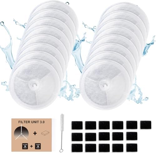 16 PCS Upgraded Filter Unit 3.0 Pet Cat Water Fountain Filters Fit For Solo 2/Solo SE, 3 Pro/2S/3, Including Replacement Filters and Replaced Foam Pump Filter (16 pcs) by Unknown