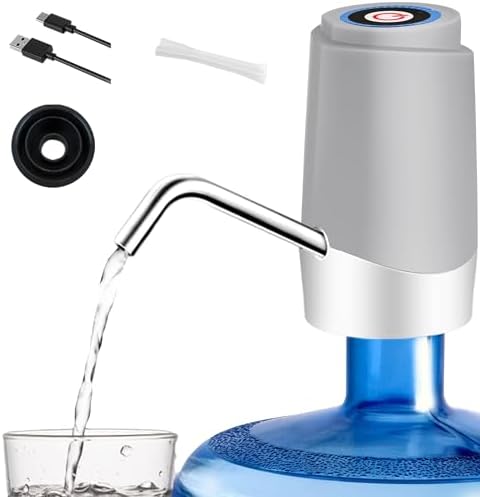 Korser Water Dispenser for 5 Gallon Bottle, Automatic Electric Water Jug Dispenser, Rechargeable Water Dispenser Pump, USB Charging Portable 2-5 Gallon Pump for Kitchen, Camping by KORSER