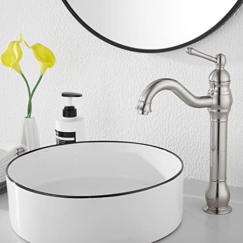 Bathroom Vessel Sink Faucet, Brushed Nickel - Image 6