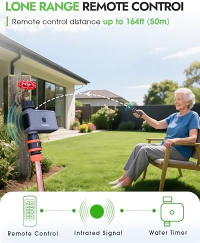 Insoma Sprinkler Timer with Remote Control, Water Hose Timers, Turns Water Off Automatically, Up to 120 Minutes of Run Time, Irrigation Timer for Lawn, Drip, Soaker Hose, and Garden, 1 Outlet - Image 4