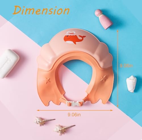 Baby Shower Cap Shield, Shower Cap for Kids, Visor Hat for Eye and Ear Protection for 0-9 Years Old Children,Cute whale shape Makes the Baby Bath More Fun (Orange) - Image 6