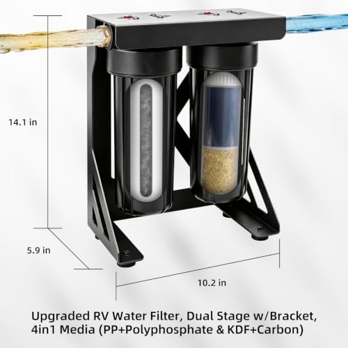 Filterelated RV Water Filter System,4in1 KDF Carbon Anti-Scale,3/4 Brass - Image 4