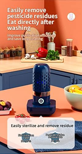 Fruit and Vegetable Washing Machine, Aqua Pure Fruit Cleaner Device, Fruit Purifier with OH-ion Purification Technology 250min Working Time Wireless Charging for Cleaning Fruit,Vegetable,Meat (Green) - Image 3