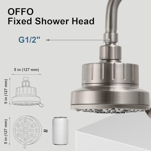 OFFO Filtered Shower Head, 20 Stage Shower Filter Head for Hard Water with Pause Mode, 9 Modes High Pressure Shower Head with Filter for Remove Chlorine and Harmful, Brushed Nickel - Image 5