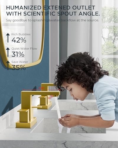 FORIOUS Gold Bathroom Faucet Centerset 4 Inch, Gold Vanity Faucet Remodel - Image 4