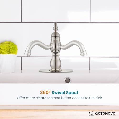 gotonovo Bathroom Faucet 1 Hole Vintage,Brushed Nickel,7.1” Spout Reach - Image 5