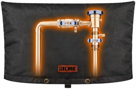 RICHIE Backflow Preventer Cover (5°F) Heavy-Duty 5-Layer Insulated Enclosure, Freeze & All-Weather Protection for Outdoor Pipe, Irrigation Sprinkler Valve, Well Water Pump & PVB, 24" Wx18 H Black by RICHIE