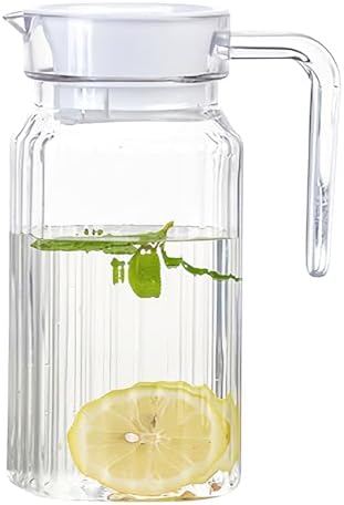 DOERDO Plastic Pitcher with Lid, Broken Resistant Beverage Jugs, Ice Cold Juice Jug for Homemade Juice Iced Tea Milk Beverage, 3.3X6.2Inch, 600ML by DOERDO+DD