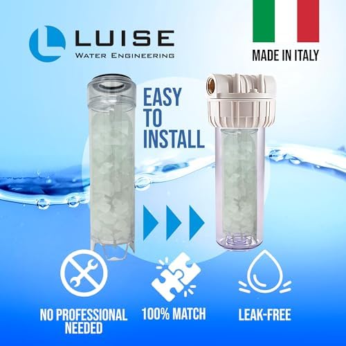 Luise 10"X2.5" Polyphosphate Hard Water Filter Cartridge, Scale Remover from Water Heater and Steamed Iron and,Salt-Free Water Softener for Shower, Sink and Whole House (L514.1000) - Image 4