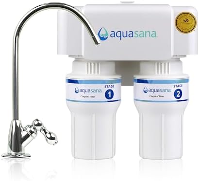 Aquasana Under Sink Water Filter | Claryum 2-Stage Filtration | AQ-6200-CHR by Aquasana