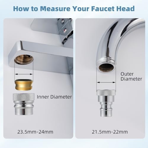 2 PCS Portable Dishwasher Faucet Adapter, Metal Sink Faucet Aerator, Chrome - Image 6