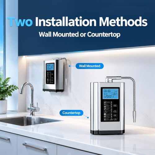 Alkaline Water Ionizer Machine with LCD Touch Display, pH Control, 360° Rotating Outlet Pipe, Stainless Steel Housing for Home Kitchen Use White - Image 6