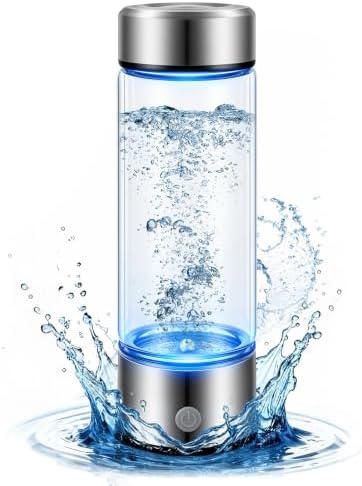 Hydrogen Water Bottle Generator, Up to 4000 PPB, with SPE/PEM Technology, for Home Office Travel Fitness Drinking, Portable USB Rechargeable High-Concentration Hydrogen Water Maker by HOWSYKI