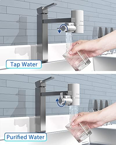 Vortopt T1 Faucet Water Filter - 400 Gallons Water Purifier for Faucet - Tap Water Filter Reduces Lead, Chlorine, Bad Odor & Impurities Down to 0.2μm, Fits Standard Faucets(2 System with 4 Filters) - Image 5