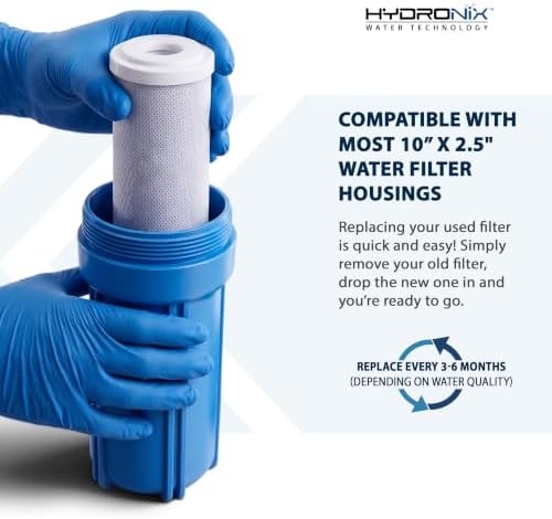 Hydronix CB‑25‑1005 Whole House Coconut Carbon Block Water Filter – 5-Micron Replacement Cartridge for RO & Drinking Water Systems | Standard 2.5 x 10 Inch Filter Housings | 6-Month Replacement - Image 6