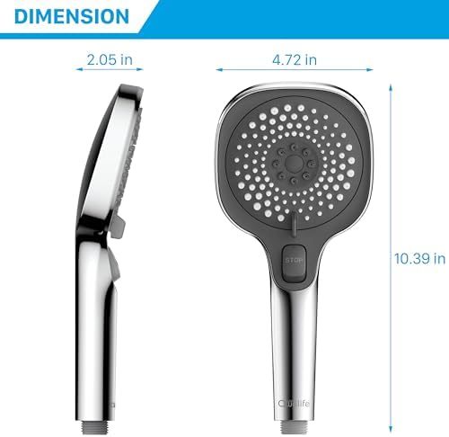 RV Shower Head with Hose and On Off Switch, 3-Spray Camper Water Saving and High Pressure Shower Head with Hose for RV, Camper, Van, Travel Trailer, Motorhome and Boat, Chrome and Dark Gray Finish - Image 2