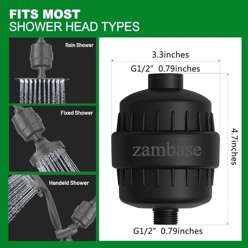 Shower Head Filter cuts hard water;eases dry skin,dandruff,eczema.Black1pcs - Image 2