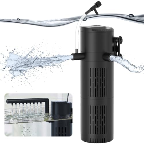 Aquarium Filter for 60-100 Gallon Tanks, Internal Fish Tank Filter, Submersible Turtle Tank Filter, with Aeration/Rainfall Modes and Dual Water Outlet by Devopet
