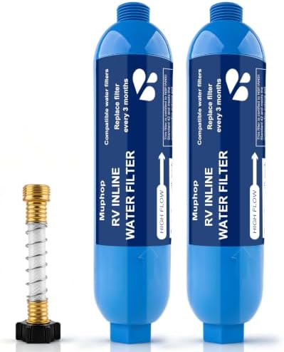 RV Water Filter, NSF Tested Lead-Free, 2-Pack with Hose by Unknown