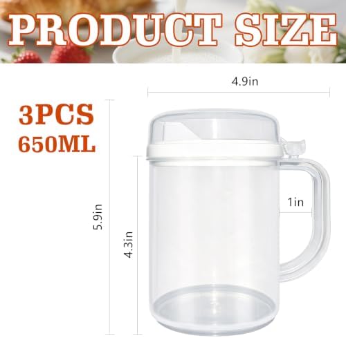 3 Pack Early Learning Kids Easy Pour Mini Pitchers,with Lid & Handle - Image 2