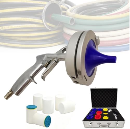 Industrial Pipe Flushing Gun Set, Pneumatic Pipe Cleaning Gun Hose and Tube Cleaning Set with 9 Nozzles for Hoses from 0.23" to 2" Cleaning Equipment for Different Pipe by Unknown