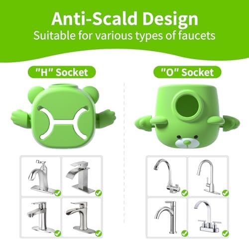 SKYROKU Faucet Extender for Toddlers with Temperature Sensor, Cute Bear - Image 4