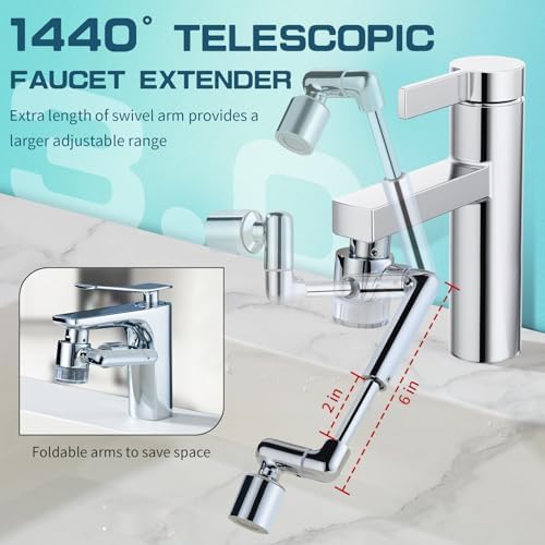 CECEFIN 1440° Sink Water Filter Faucet Extender 3.0, Telescopic Robotic Arm - Image 2
