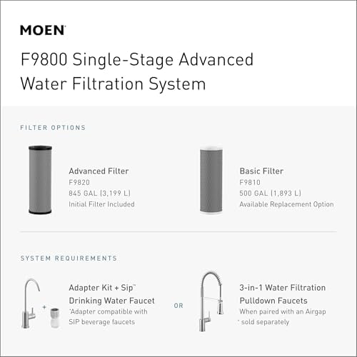 Moen Black Single Stage Under Sink Advanced Water Filtration System, F9800 - Image 4